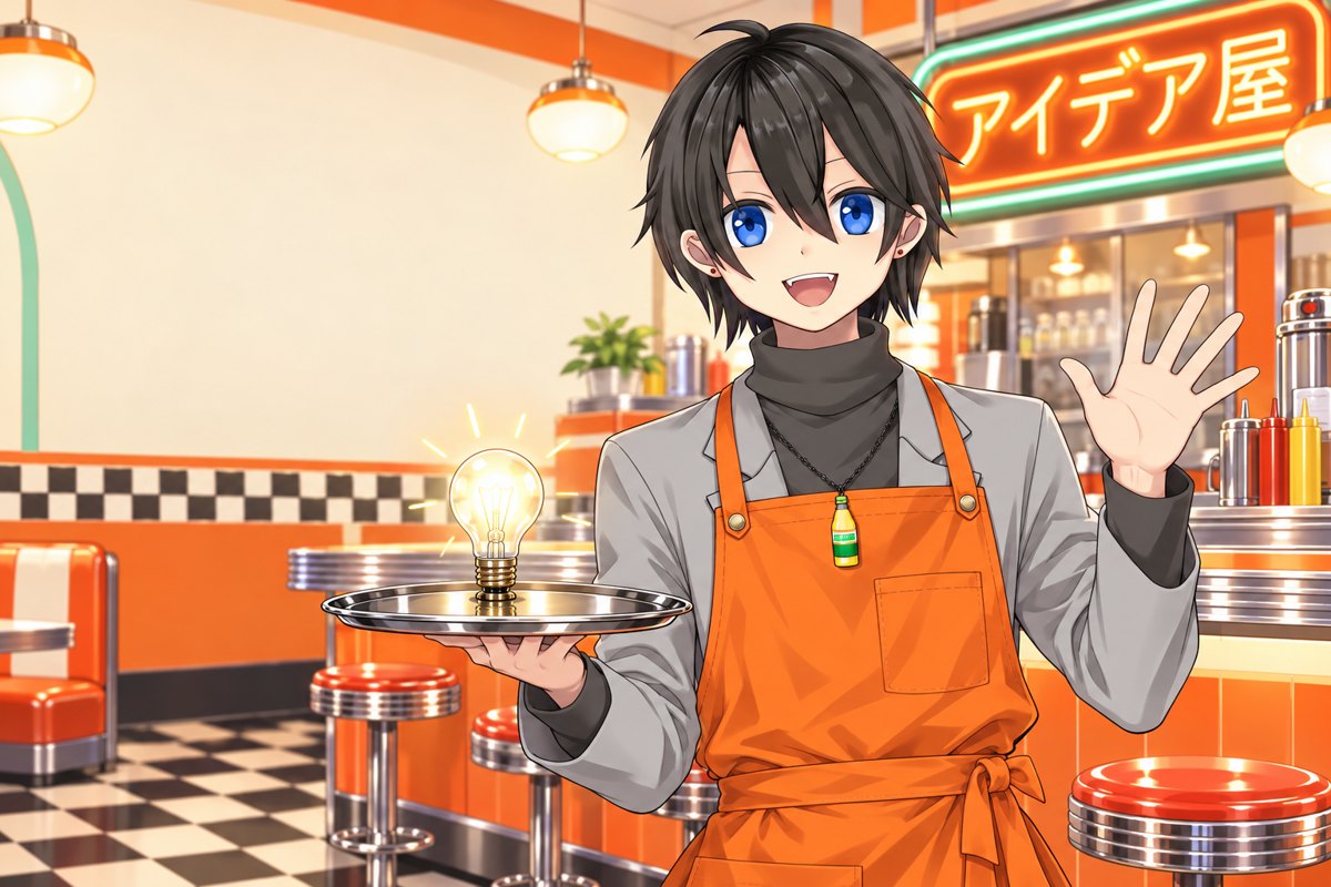 アニメ調の店主